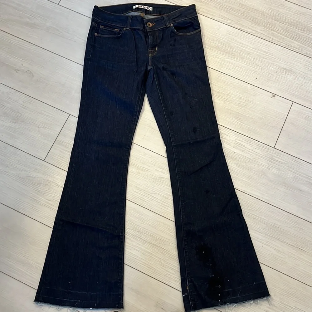 J Brand Love Story Pure Flare Denim Jeans Dark Wash Low Rise Flare Size 28 - Picture 2 of 7